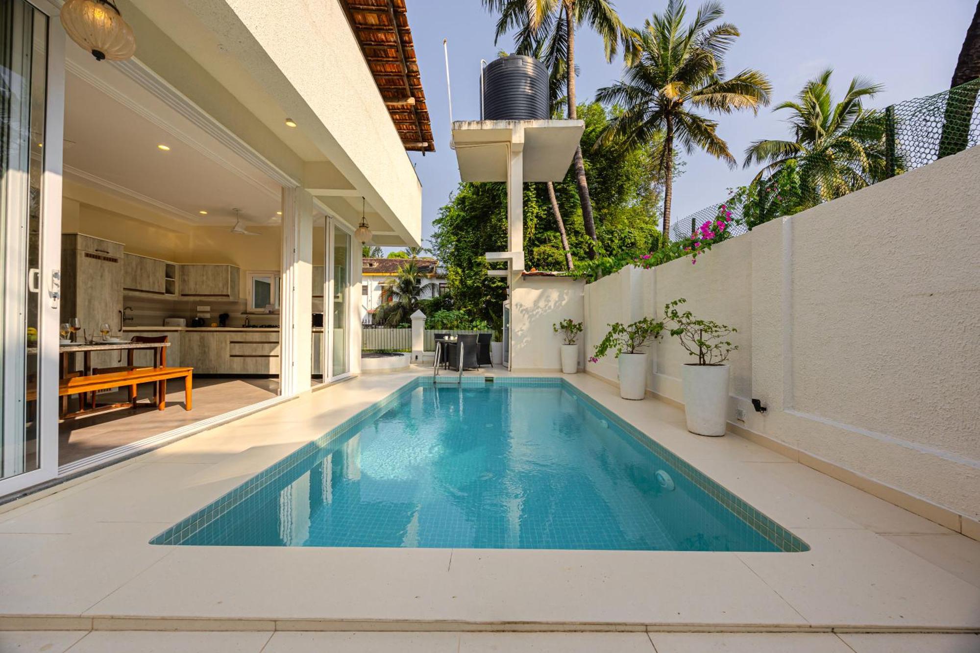 Elivaas 4 Bhk Villa Near Beach With Private Pool & Bar - Casa Boa Vida Candolim Extérieur photo